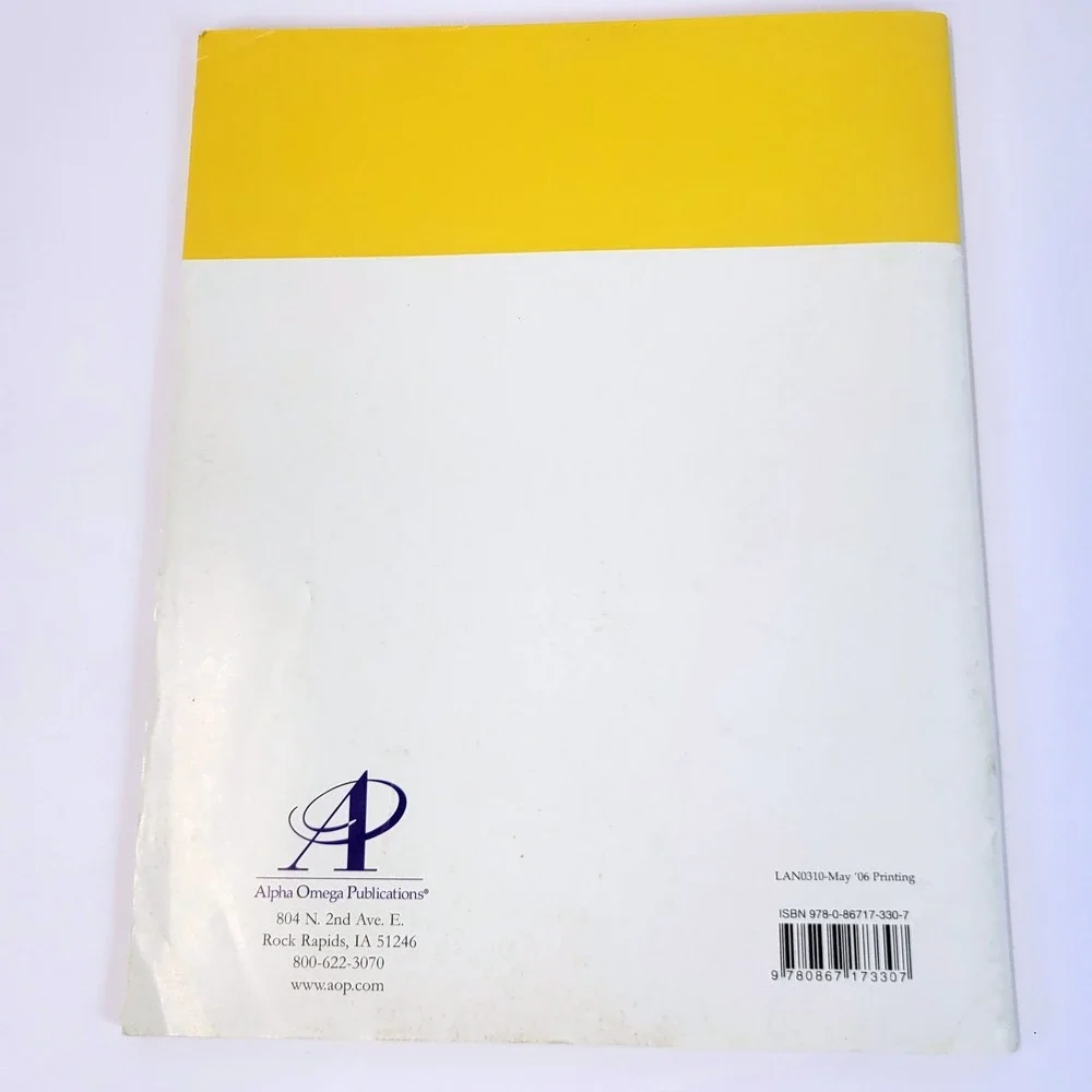 Alpha Omega LIFEPAC Language Arts Grade 3 Unit 10 Workbook Yellow Kids Paperback